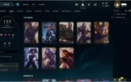 CONTA LOL 137 SKINS DIAMANTE 3, TODOS CAMPEÕES