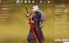 Conta Genshin Impact AR56 10 Personagens 5* + 3 Armas 5*