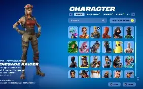 Fortnite com ikonik, renegade e muitas outras skins