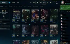 Conta de Lol e TFT lv 301 114 skins