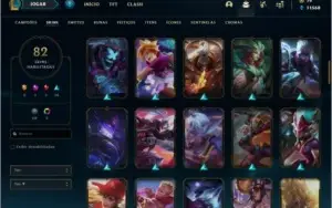 Conta prata 2 MAIN ADC, com 82 skins e 110 champs