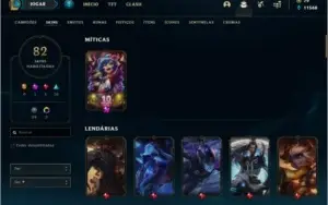 Conta prata 2 MAIN ADC, com 82 skins e 110 champs