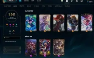 Conta League of Legends+Pontos de Prestigio+5 Skins Ultimate