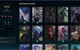 Conta Lol - 890 Skins, 163 emotes, 45 sentinelas e 78 cromas