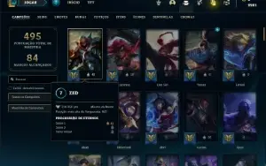 Conta Unranked com 115 Champs e 131 Skins ( MAIN MID )