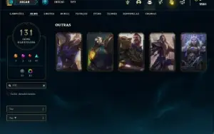 Conta Unranked com 115 Champs e 131 Skins ( MAIN MID )