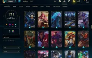 Conta Unranked com 115 Champs e 131 Skins ( MAIN MID )