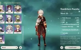 Ar22. Kazuha, Yelan, albedo e qiqi. Banner garantido