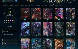 Unranked com 125 Champs e 74 Skins ( ADC / JG / TOP )