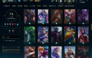 Unranked com 125 Champs e 74 Skins ( ADC / JG / TOP )