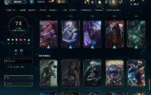 Unranked com 125 Champs e 74 Skins ( ADC / JG / TOP )