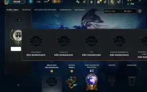 Unranked com 20 Champs e 5 Skins