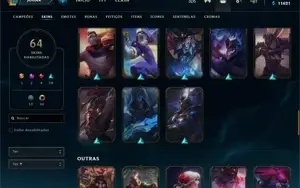 Conta LoL: Gold IV/ Kayn Prestigio/ 64 Skins