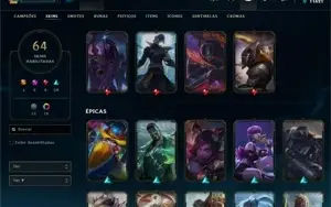 Conta LoL: Gold IV/ Kayn Prestigio/ 64 Skins