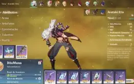 Conta Genshin Impact AR 5 com Itto e Mona