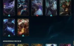 conta lol lvl 533; platina 3; 112 skins.