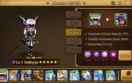 Reroll Summoners War lvl10 com Valkyrja Dark - Trinity