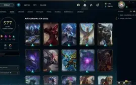 Conta LoL lv 495, Elo: Mestre, FULL campeões e 577 skins