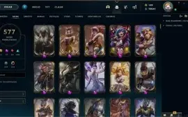 Conta LoL lv 495, Elo: Mestre, FULL campeões e 577 skins