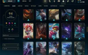 Bronze 4 com 135 Champs e 91 Skins + 4500 RP