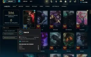 Bronze 4 com 135 Champs e 91 Skins + 4500 RP