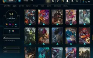 Bronze 4 com 135 Champs e 91 Skins + 4500 RP