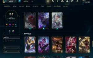 Bronze 4 com 135 Champs e 91 Skins + 4500 RP