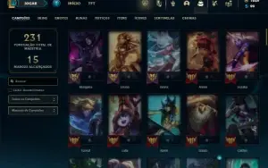 Unranked com 100 Champs e 62 Skins ( MAIN SUP ) + 1000 RP