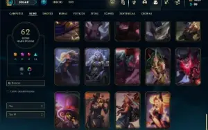 Unranked com 100 Champs e 62 Skins ( MAIN SUP ) + 1000 RP