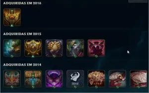 Conta League of Legends BORDA GOLD 121 CAMPEÕES 228 SKINS
