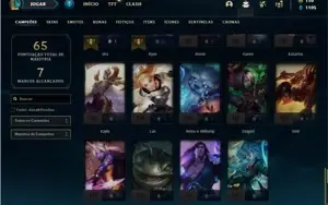 Conta prata 4 com 44 Champs e 7 Skins + 2 Fragmentos de skin