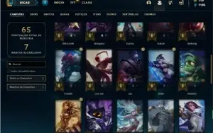 Conta prata 4 com 44 Champs e 7 Skins + 2 Fragmentos de skin