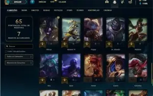 Conta prata 4 com 44 Champs e 7 Skins + 2 Fragmentos de skin