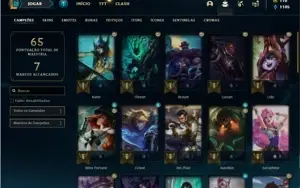 Conta prata 4 com 44 Champs e 7 Skins + 2 Fragmentos de skin
