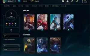 Conta prata 4 com 44 Champs e 7 Skins + 2 Fragmentos de skin