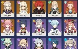 CONTA|AR57|9 Personagens 5*|Ganyu+Shogun+Venti+Miko+Eula|ETC