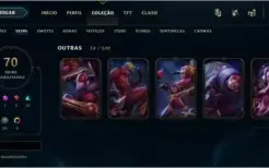 conta LoL 122 camps, 70 skins, ouro 3 season passada
