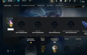 Unranked com 40 Champs e 14 Skins + 12 Fragmentos