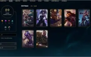 BARATA COLECIONADOR SKIN KAYLE JUIZA, 7 SKIN VITORIOSAS, ETC