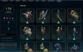 CONTA PARA COLECIONADOR LEAGUE OF LEGENDS