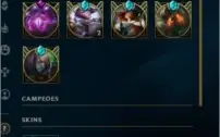 Conta lol lvl 30 Ouro 500+ skins 116kk Essêncio Azul