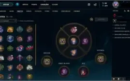 Conta lol Plat 1 solo q D4 Flex e 105 skins