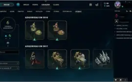 Conta lol Plat 1 solo q D4 Flex e 105 skins