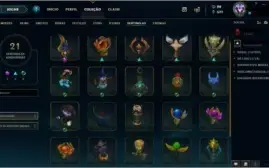 Conta lol Plat 1 solo q D4 Flex e 105 skins