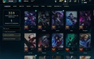 Unranked com 100 Champs e 40 Skins