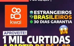 [MAIS VENDIDO] 1 MIL Curtidas KWAI por apenas R$ 9,99