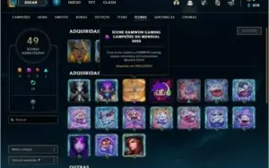 Conta platina 4 com 33 champs e 3 skins