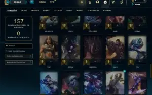 Unranked com 65 Champs e 17 Skins + 1 Fragmento