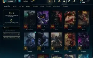 Unranked com 65 Champs e 17 Skins + 1 Fragmento