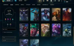 Unranked com 65 Champs e 17 Skins + 1 Fragmento